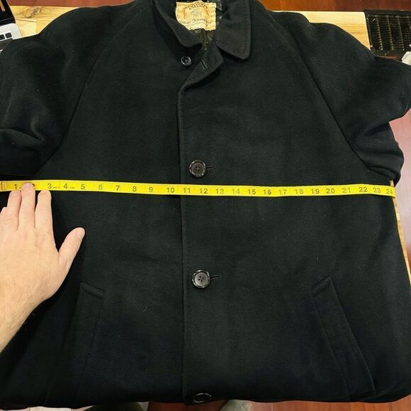 Vintage 60s Hart Schaffner Marx 100% Cashmere Silver Trumpeter Overcoat 42R 44R - Picture 10 of 10